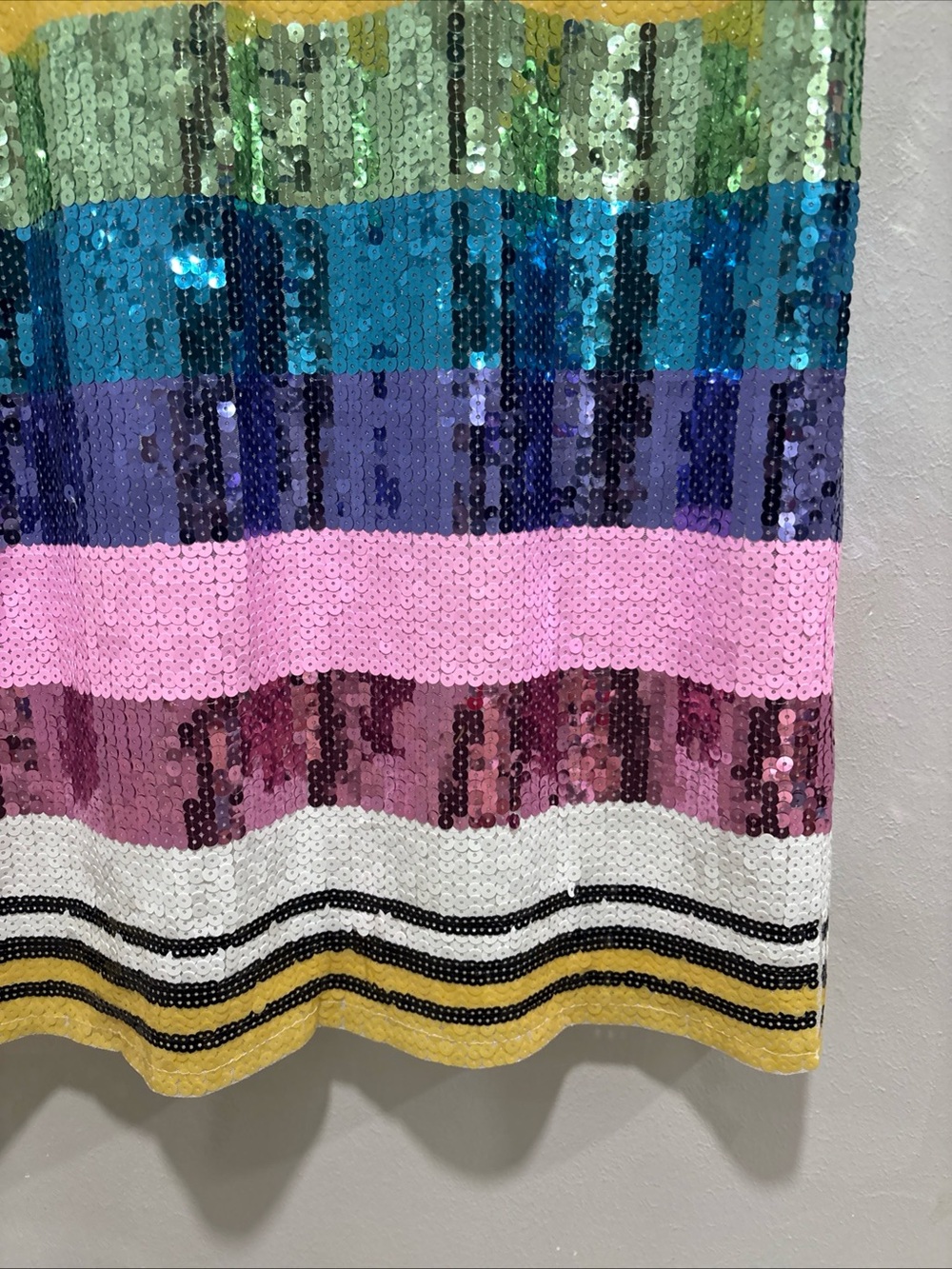 Simply Southern Birthday Girl Sequin Dress Women’s Size S/M Multi Color Striped - Picture 12 of 16